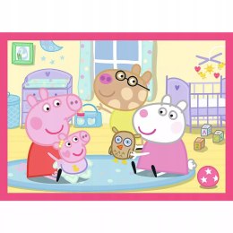 Puzzle 4 w 1 Świnka Peppa Peppa uwielbia przygody Trefl 34672