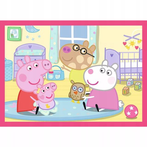 Puzzle 4 w 1 Świnka Peppa Peppa uwielbia przygody Trefl 34672