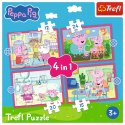 Puzzle 4 w 1 Świnka Peppa Peppa uwielbia przygody Trefl 34672