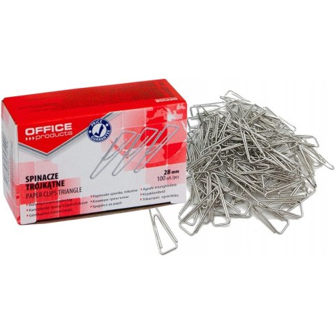 Spinacze trójkątne OFFICE PRODUCTS, 28mm, 100szt.,