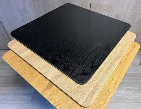 Stół skandynawski kwadratowy TORI Black WOOD 70 SMOKE