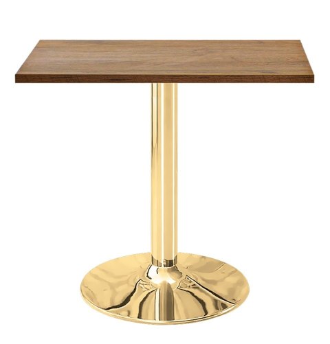 Stół skandynawski kwadratowy TORI Dark Wood 70 GOLD