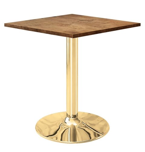 Stół skandynawski kwadratowy TORI Dark Wood 70 GOLD