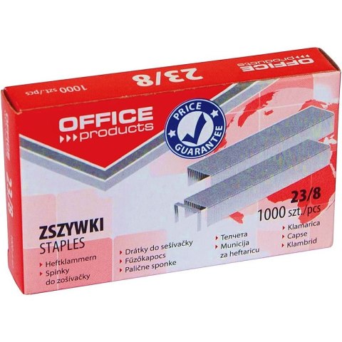 Zszywki OFFICE PRODUCTS, 23/8, 1000szt.