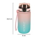 Butelka na wodę bidon z ustnikiem sportowy BPA FREE 600ml różowo-niebieski