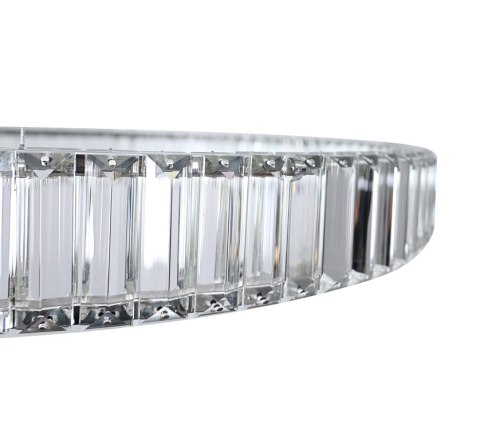 Klasyczny Żyrandol SREBRNY RING osadzony pięknymi kryształami K9 Ø60CM 22710 silver