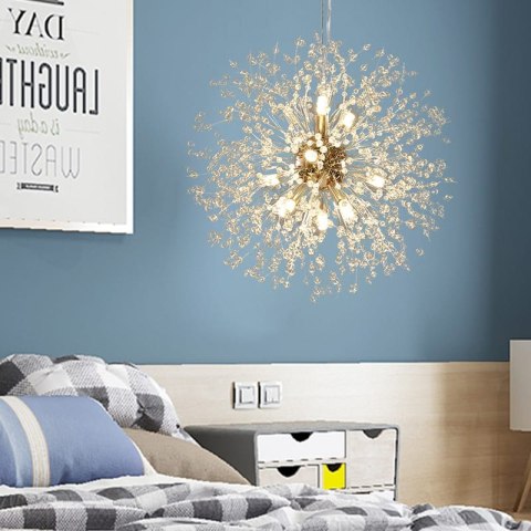 Lampa wisząca "dmuchawiec" Żyrandol Gold Glamour 12 50cm Vildevik 11486