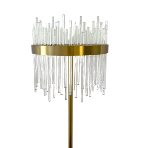 Złota LAMPA STOJĄCA Royal Crystal Floor na marmurowej podstawie 160cm 22593