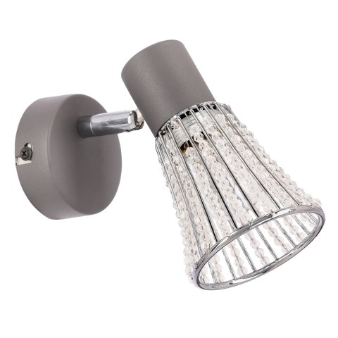 Kinkiet ścienny CURTIS szary 1x40W E14 nowoczesny design do salonu sypialni przedpokoju