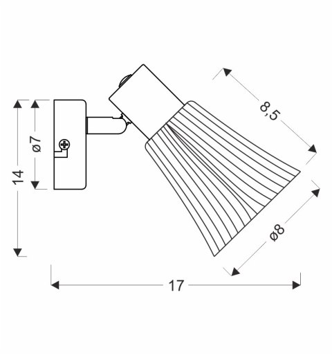 Kinkiet ścienny CURTIS szary 1x40W E14 nowoczesny design do salonu sypialni przedpokoju
