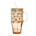 Kubek z pokrywką i słomką Soleo 650ml pomarańcze