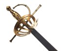 Stalowy rapier z mosiężnymi zdobieniami - Replika 96 cm - SP-C