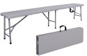 Ławka cateringowa składana w walizkę 180 cm RATTAN szara