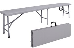 Ławka cateringowa składana w walizkę 180 cm RATTAN szara