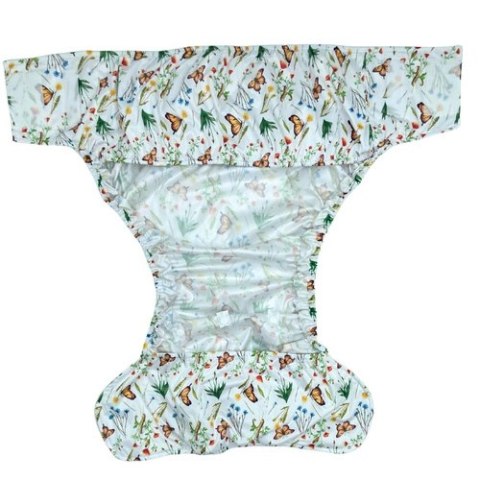 Pielucha wielorazowa dla dorosłych typu OTULACZ z wkładem - W TRAWIE