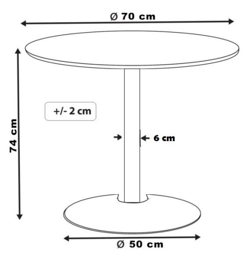 Stół okrągły VICTORY LIGHT WOOD 70 cm MILK