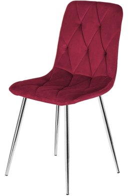 Krzesło tapicerowane BORGO VELVET BURGUNDY SILVER