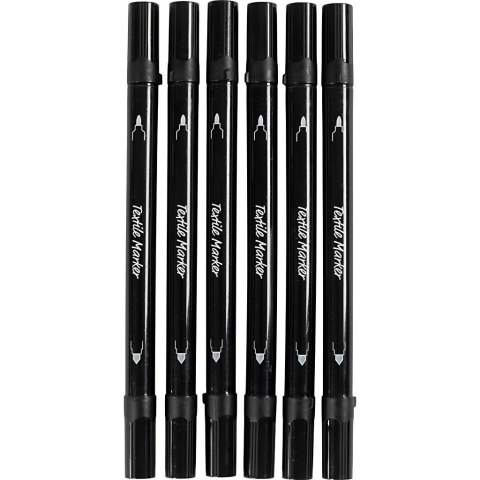 Markery do tkanin Czarne 6 szt.