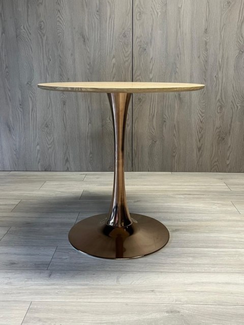 Stół okrągły VICTORY LIGHT WOOD 70 cm COPPER