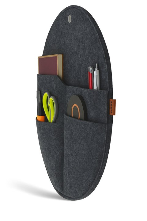 Organizer na ścianę Kółko z kieszeniami Antracyt L - 35 cm