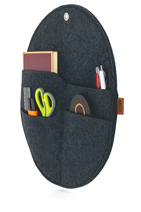 Organizer na ścianę Kółko z kieszeniami Antracyt L - 35 cm