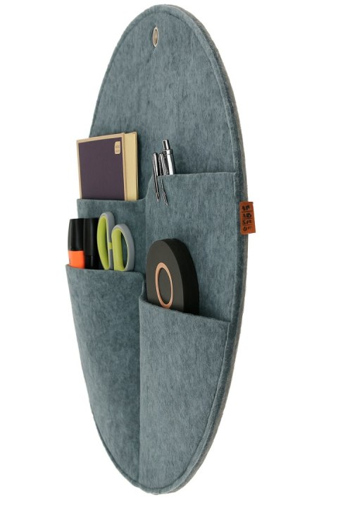 Organizer na ścianę Kółko z kieszeniami szary L - 35 cm