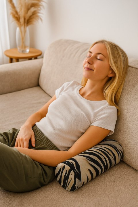 Poduszka Wałek z pianki memory - ZEBRA NEW - Ø15x40 cm