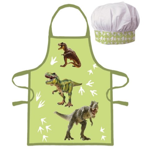 Fartuszek dziecięcy z czapką Dinozaury