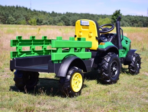 MEGA TRAKTOR Z PRZYCZEPĄ, KOŁA POMPOWANE, MIĘKKIE SIEDZENIE, PILOT, NOWOCZESNY PANEL, FUNKCJA BUJANIA/TT990D