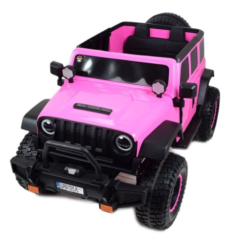 OLBRZYMI JEEP NA AKUMULATOR SPEED, SUPER RÓŻ, MIĘKKIE KOŁA, SIEDZENIE, APLIKACJA/DLS-X15A