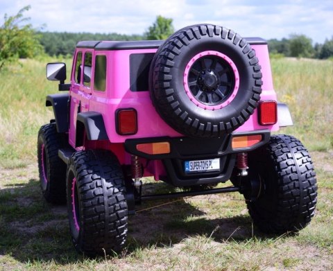 OLBRZYMI JEEP NA AKUMULATOR SPEED, SUPER RÓŻ, MIĘKKIE KOŁA, SIEDZENIE, APLIKACJA/DLS-X15A