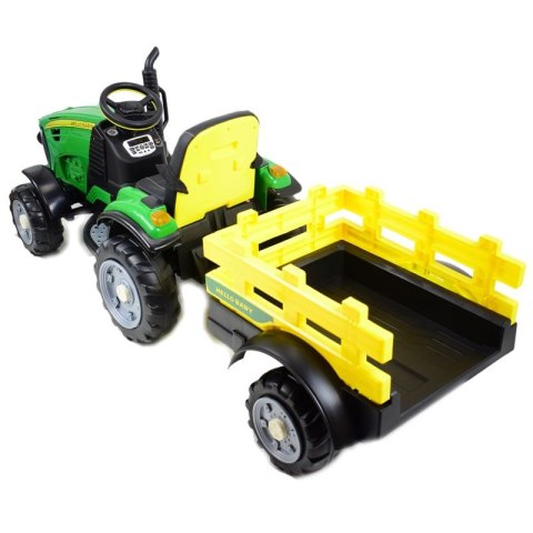 WIELKI TRAKTOR HALLO BABY Z PRZYCZEPĄ, PILOT, APLIKACJA/T990