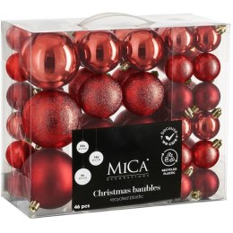 BOMBKA DEKORACYJNA PLASTIKOWA BEZPIECZNA 46SZT CZERWONA MIKA
