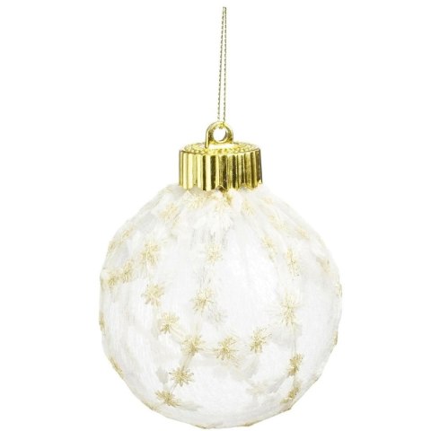 BOMBKA PLASTIKOWA BEZPIECZNA ŚR. 8CM ZDOBIONA MICA