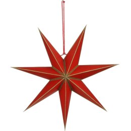 GWIAZDA DEKORACYJNA WISZĄCA PAPIEROWA FSC 14x45CM CZERWONA 7 RAMION MICA