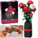 Klocki konstrukcyjne Kwiaty w wazonie BUKIET RÓŻ + wazon 818 ele ZA5760
