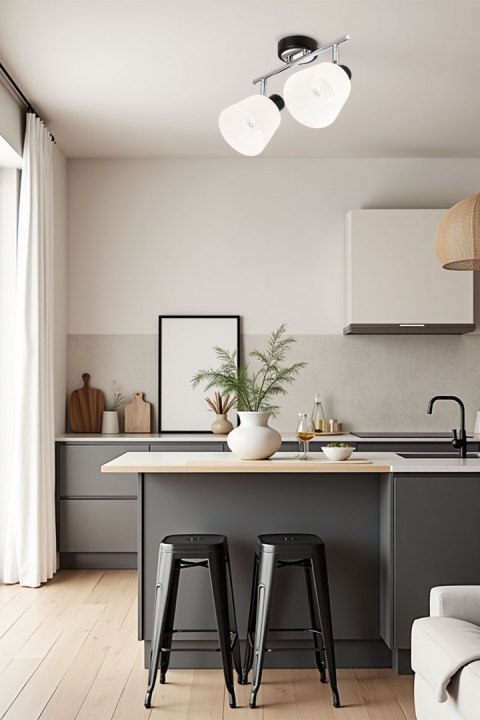 Lampa sufitowa BILOBA czarny 2x40W E14 nowoczesny styl do salonu sypialni kuchni korytarza