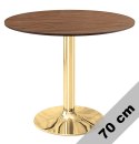 Stół okrągły VICTORY BROWN WOOD 70 cm GOLD