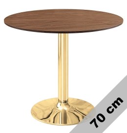 Stół okrągły VICTORY BROWN WOOD 70 cm GOLD