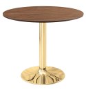 Stół okrągły VICTORY BROWN WOOD 70 cm GOLD