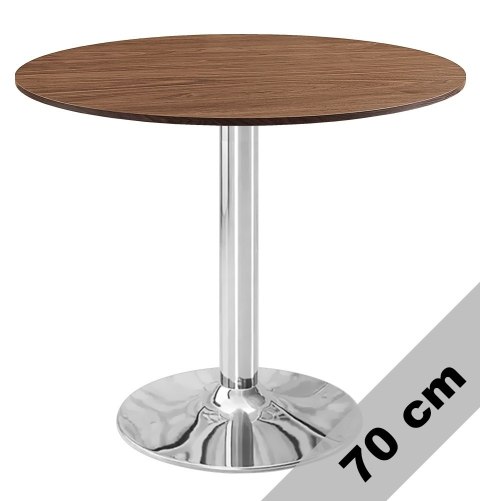 Stół okrągły VICTORY BROWN WOOD 70 cm SILVER