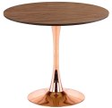 Stół okrągły VICTORY SLIM BROWN WOOD 70 cm COPPER