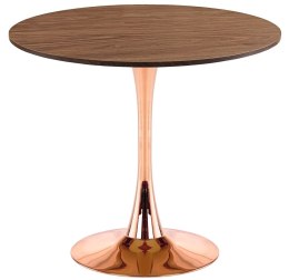 Stół okrągły VICTORY SLIM BROWN WOOD 70 cm COPPER
