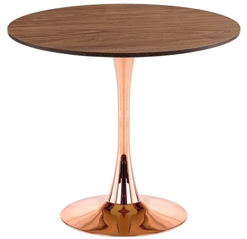 Stół okrągły VICTORY SLIM BROWN WOOD 70 cm COPPER