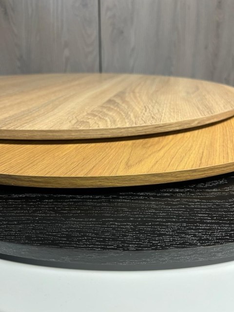 Stół okrągły VICTORY SLIM BROWN WOOD 70 cm COPPER