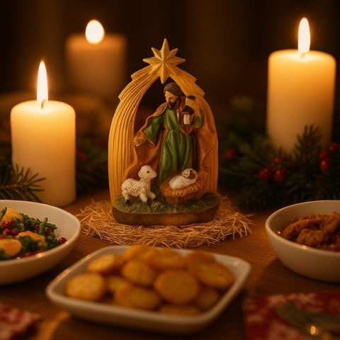 SZOPKA BOŻONARODZENIOWA STAJENKA ŚWIĘTA RODZINKA 13CM - LATARENKA