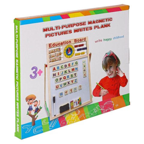 Tablica magnetyczna kredowa dwustronna drewniana zegar 42x32,5cm