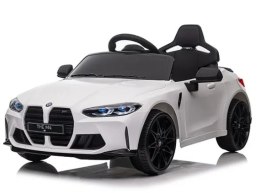 BMW m4 BIAŁY Auto na akumulator EVA Skóra pilot Akumulator litowo-jonowy