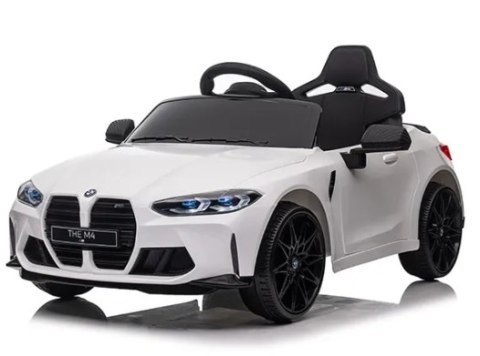 BMW m4 BIAŁY Auto na akumulator EVA Skóra pilot Akumulator litowo-jonowy