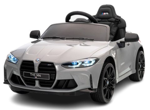 BMW m4 SZARY Auto na akumulator EVA Skóra pilot Akumulator litowo-jonowy